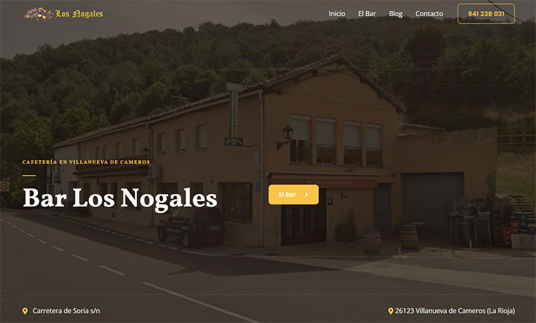 nuevo sitio web bar Los Nogales